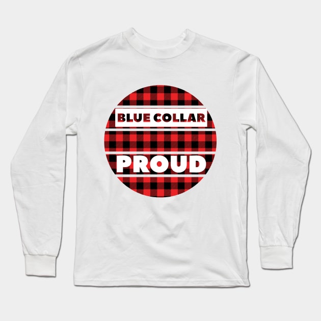 Blue Collar Proud  Holiday Flannel Long Sleeve T-Shirt by The Hvac Gang